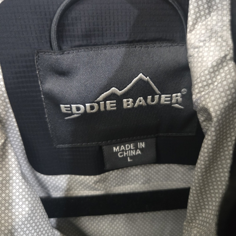 Eddie Bauer Jacket Mens Large Full Zip Waterproof Weatheredge Windbreaker Black - Picture 4 of 12